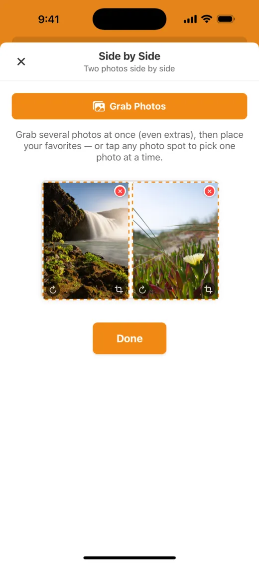 Filled multi-photo template